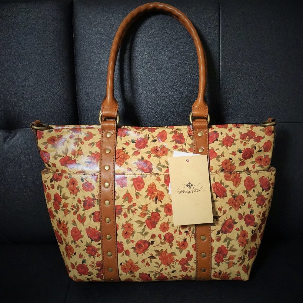 Patricia Nash Rose Print Boho Western Tote Handbag